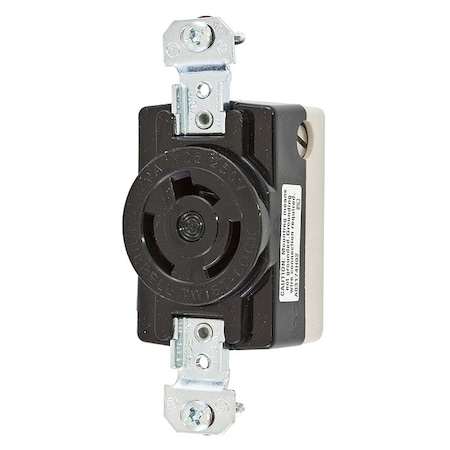 Locking Receptacle, Non-NEMA, 20 A, 125/250V AC, Single Phase, 3 Pole, Flush Mount, Screw Terminals MPN:HBL7310B