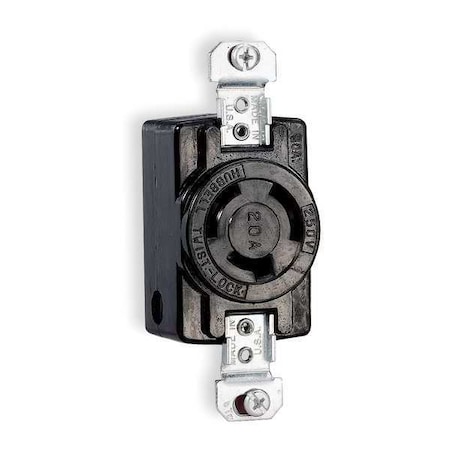 Locking Receptacle, Non-NEMA, 20 A, 250V AC, Single Phase, 2 Pole, Flush Mount, Screw Terminals MPN:HBL7310BG