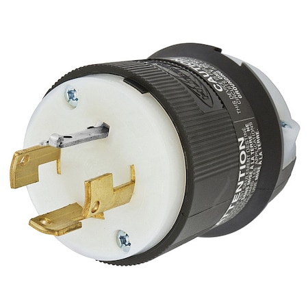 Locking Plug, Non-NEMA, 20 A, 120/208V AC, Three Phase, 4 Pole, Screw Terminals, Black, White MPN:HBL7411C