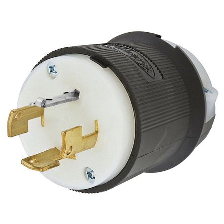 Locking Plug, Non-NEMA, 20 A, 250V AC, Three Phase, 3 Pole, Screw Terminals, Black, White MPN:HBL7411GCB