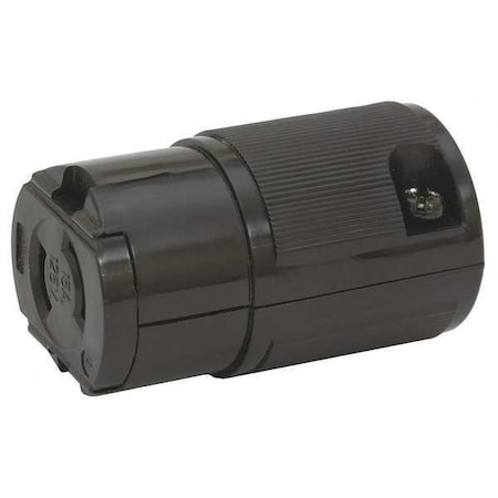 Midget Locking Connector, ML1-15R, 15 A, 125V AC, Single Phase, 2 Pole, Screw Terminals, Black MPN:HBL7464V