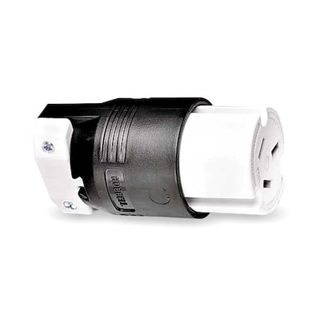 Straight Blade Connector, 10-50R, 50 A, 125/250V AC, 3 Pole, 3 Wire, Screw Terminals, Black MPN:HBL7515C