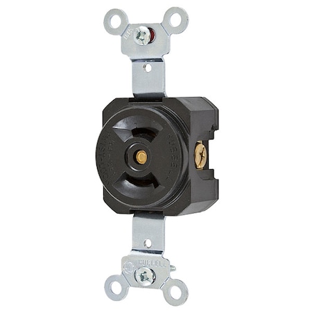 Locking Receptacle, L1-15R, 15 A, 125V AC, Single Phase, 2 Pole, Flush Mount, Screw Terminals MPN:HBL7535