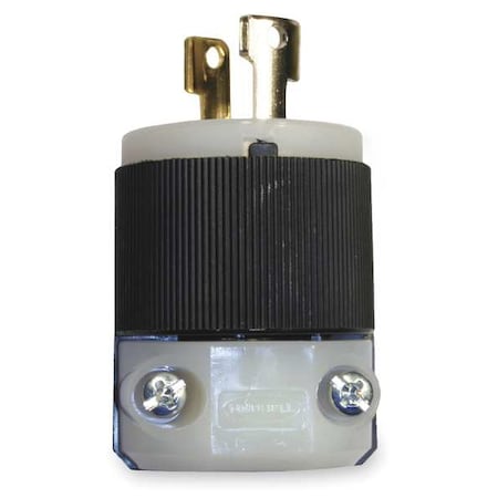 Locking Plug, L1-15P, 15 A, 125V AC, Single Phase, 2 Pole, Screw Terminals, Black, White MPN:HBL7545C