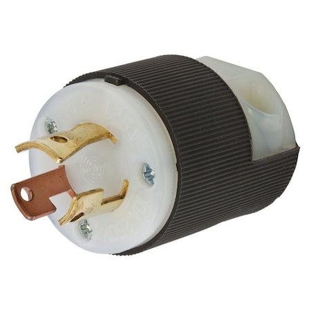 Locking Plug, Non-NEMA, 15 A, 125/250V AC, Single Phase, 3 Pole, Screw Terminals, Black, White MPN:HBL7567C
