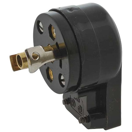 Midget Locking Plug, ML2-15P, 15 A, 125V AC, Single Phase, 2 Pole, Screw Terminals, Black MPN:HBL7570