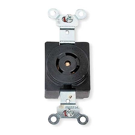 Locking Receptacle, Non-NEMA, 10/15 A, 125/250V AC, Single Phase, 3 Pole, Flush Mount, Black MPN:HBL7582