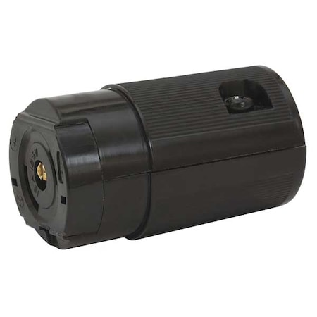 Midget Locking Connector, ML2-15R, 15 A, 125V AC, Single Phase, 2 Pole, Screw Terminals, Black MPN:HBL7593V