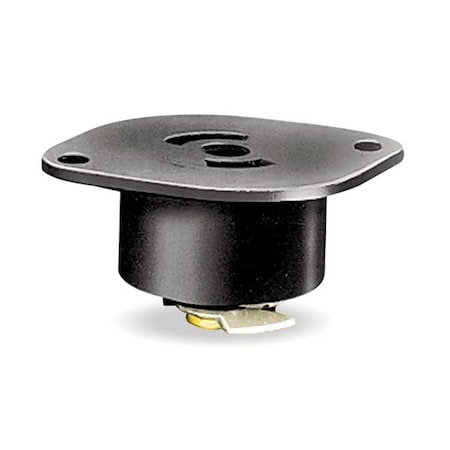 Midget Flanged Locking Receptacle, ML-2R, 15 A, 125V AC, Single Phase, 2 Pole, Screw Terminals MPN:HBL7596N
