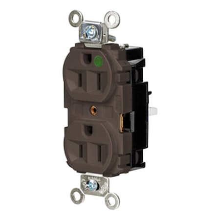 Straight Blade Receptacle, 5-15R, 15 A, 125V AC, 2 Pole, 3 Wire, Surface Mount, Grounded MPN:HBL8200ST
