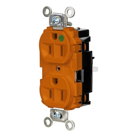 Straight Blade Receptacle, 5-15R, 15 A, 125V AC, 2 Pole, 3 Wire, Surface Mount, Grounded MPN:HBL8200STO