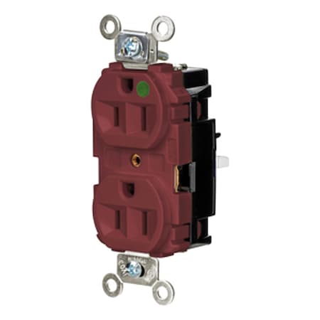 Straight Blade Receptacle, 5-15R, 15 A, 125V AC, 2 Pole, 3 Wire, Surface Mount, Grounded MPN:HBL8200STR