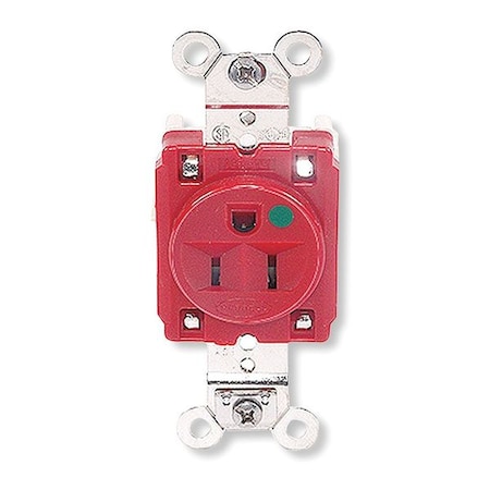 Straight Blade Receptacle, 5-15R, 15 A, 125V AC, 2 Pole, 3 Wire, Flush Mount, Grounded MPN:HBL8210R