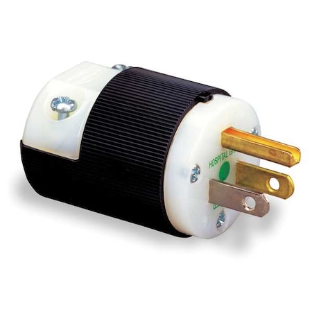 Straight Blade Plug, 5-15P, 15 A, 125V AC, 2 Pole, Screw Terminals, Grounded MPN:HBL8215C