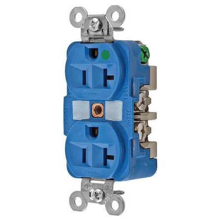 Straight Blade Receptacle, 5-20R, 20 A, 125V AC, 2 Pole, 3 Wire, Flush Mount, Grounded MPN:HBL8300BL