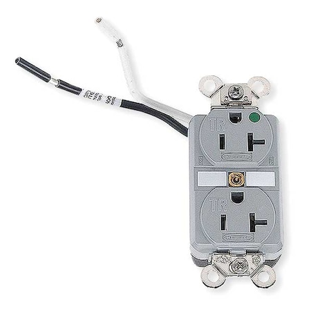 Straight Blade Receptacle, 5-20R, 20 A, 125V AC, 2 Pole, 3 Wire, Flush Mount, Grounded MPN:HBL8300SGGYA