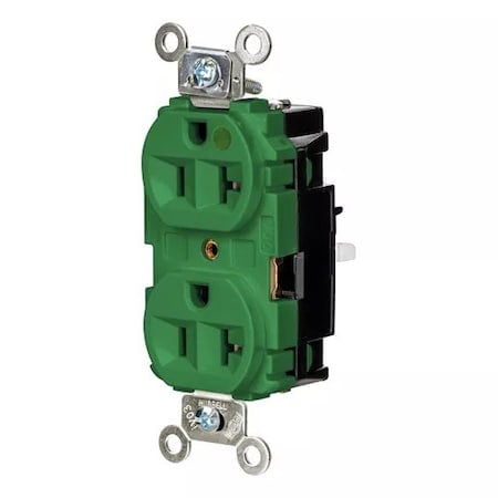 Straight Blade Receptacle, 5-20R, 20 A, 125V AC, 2 Pole, 3 Wire, Surface Mount, Grounded MPN:HBL8300STGN