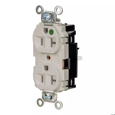 Straight Blade Receptacle, 5-20R, 20 A, 125V AC, 2 Pole, 3 Wire, Surface Mount, Grounded MPN:HBL8300STLA