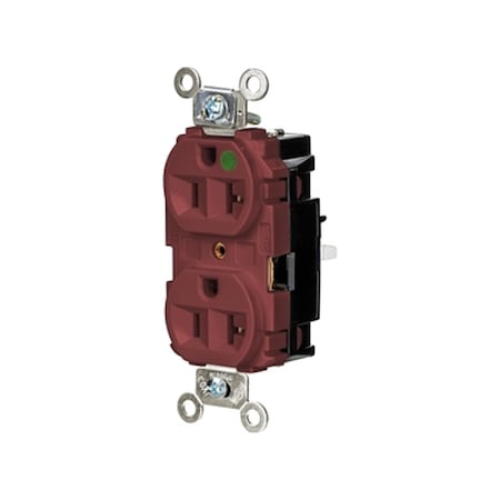 Straight Blade Receptacle, 5-20R, 20 A, 125V AC, 2 Pole, 3 Wire, Surface Mount, Grounded MPN:HBL8300STR