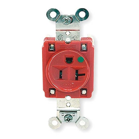 Straight Blade Receptacle, 5-20R, 20 A, 125V AC, 2 Pole, 3 Wire, Flush Mount, Grounded MPN:HBL8310R