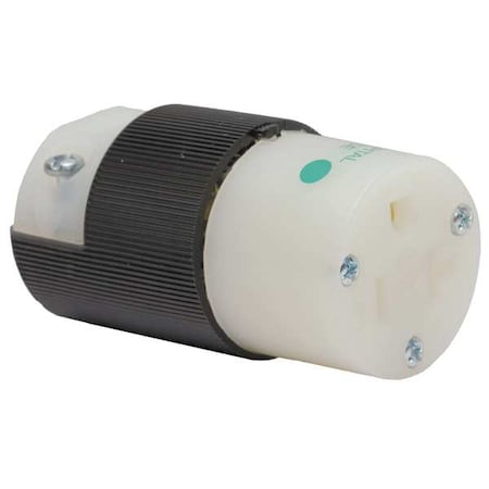 Straight Blade Connector, 5-20R, 20 A, 125V AC, 2 Pole, 3 Wire, Screw Terminals, Black, White MPN:HBL8319C