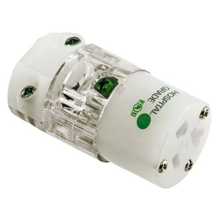 Straight Blade Connector, 5-20R, 20 A, 125V AC, 2 Pole, 3 Wire, Screw Terminals, Clear MPN:HBL8319CT