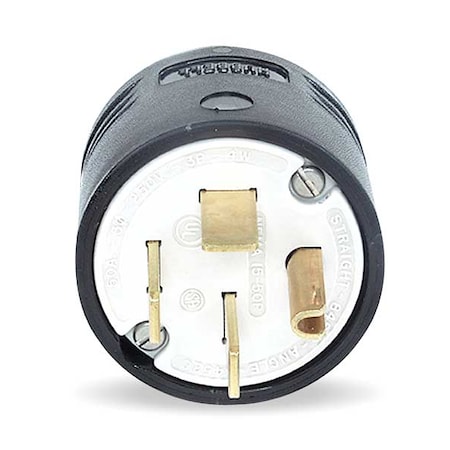 Straight Blade Plug, 15-50P, 50 A, 250V AC, 3 Pole, Screw Terminals, Grounded MPN:HBL8451C
