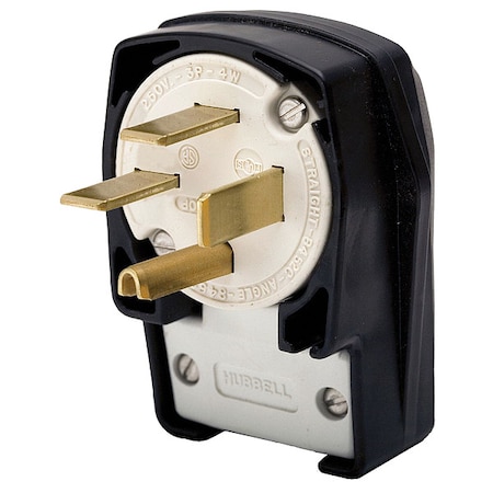 Straight Blade Plug, 15-50P, 50 A, 250V AC, 3 Pole, Screw Terminals, Grounded MPN:HBL8452C