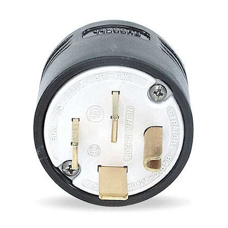 Straight Blade Plug, 15-60P, 60 A, 250V AC, 3 Pole, Screw Terminals, Grounded MPN:HBL8461C