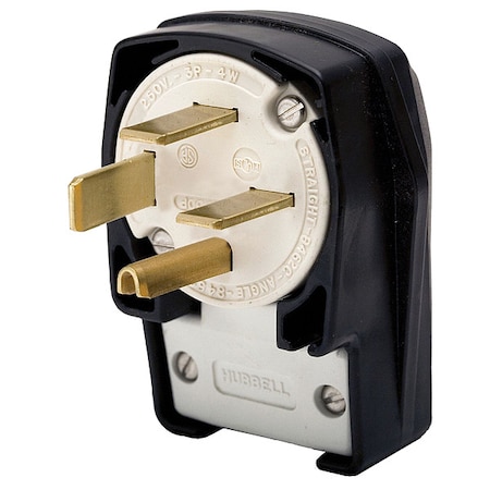 Straight Blade Plug, 15-60P, 60 A, 250V AC, 3 Pole, Screw Terminals, Grounded MPN:HBL8462C