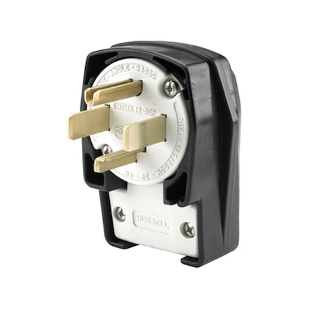 Straight Blade Plug, 14-30P, 30 A, 125/250V AC, 3 Pole, Screw Terminals, Grounded MPN:HBL9432C