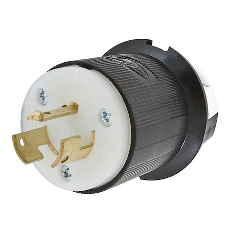 Locking Plug, Non-NEMA, 20 A, 250V AC, Single Phase, 2 Pole, Screw Terminals, Black, White MPN:HBL9965GCB