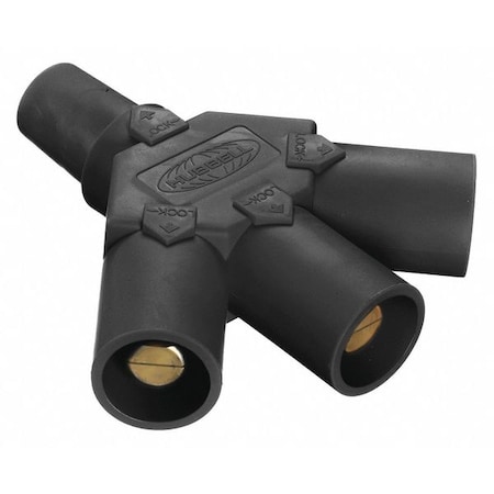 Triple Connector, 600VAC/250VDC, Blk, Taper MPN:HBLF3MBK