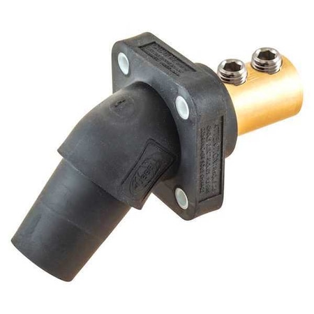 Angled Receptacle, Black, Double Set Screw MPN:HBLFRABK
