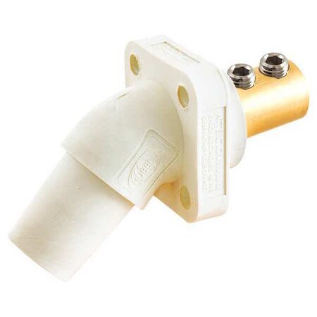 Angled Receptacle, White, Double Set Screw MPN:HBLFRAW