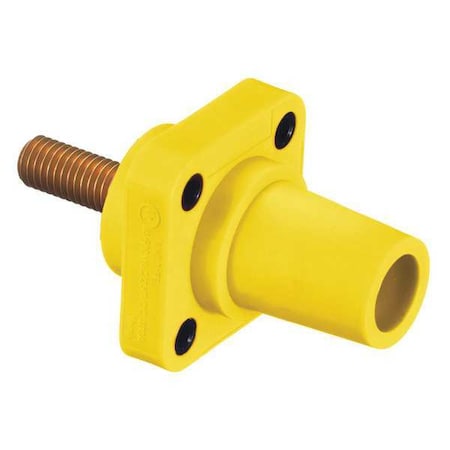 Receptacle, 4-4/0, Ylw, Stud, Taper Nose MPN:HBLFRSY
