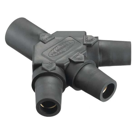 Triple Connector, Blk, Ser 16, Taper Nose MPN:HBLM3FBK