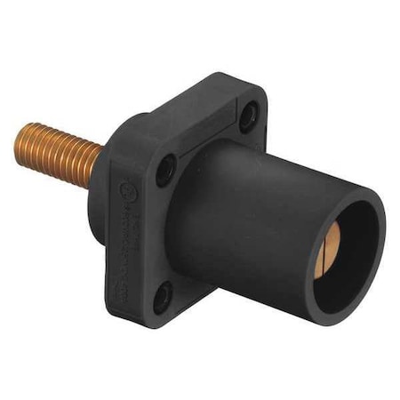 Angled Receptacle, Blk, Male, Threaded Stud MPN:HBLMRASBK