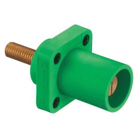 Angled Receptacle, Grn, Male, Threaded Stud MPN:HBLMRASGN