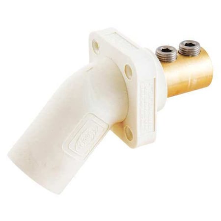 Angled Recp, Wht, Male, Dbl Set Screw, 400 A MPN:HBLMRAW