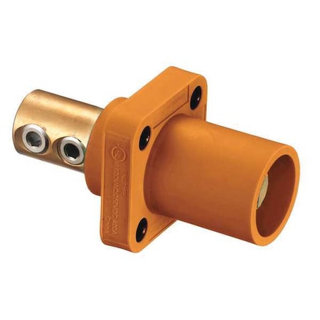 Recpt, Orange, Male, Double Set Screw, 400 A MPN:HBLMRO