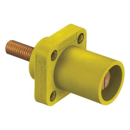 Receptacle, 4-4/0, Male, Ylw, Threaded Stud MPN:HBLMRSY