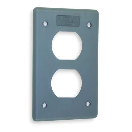Duplex Opening Wall Plates, Number of Gangs: 1 Thermoplastic, Light Texture Finish, Gray MPN:HBLP8FS