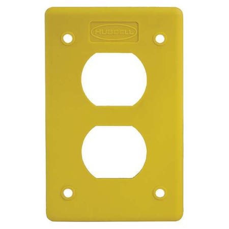 Duplex Cover Plate, Number of Gangs: 1 Thermoplastic, Yellow MPN:HBLP8FSY