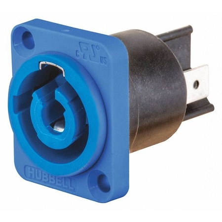 Locking Receptacle, 25 A, 250V AC, Flush Mount, Blue MPN:HBLPMIDBL