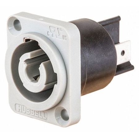 Locking Receptacle, 25 A, 250V AC, Flush Mount, Gray MPN:HBLPMODGY