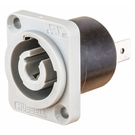Locking Receptacle, 25 A, 250V AC, Flush Mount, Gray MPN:HBLPMOGY