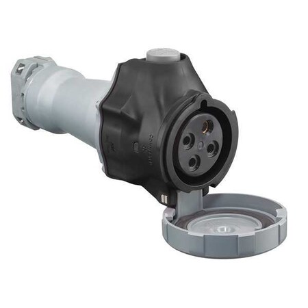 Watertight Pin & Sleeve Connector, 30 A, 600V AC, Three Phase, 3 Pole, IEC Grounding, Black, NEMA 4X MPN:HBLS430C5W