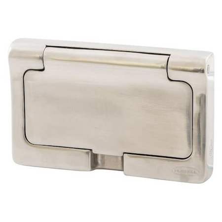 Weatherproof Wall Plate, Number of Gangs: 1-Gang Stainless Steel, Brushed Finish, Silver MPN:HBLSS263R