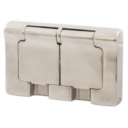 Weatherproof Wall Plate, Number of Gangs: 1-Gang Stainless Steel, Brushed Finish, Silver MPN:HBLSS83R